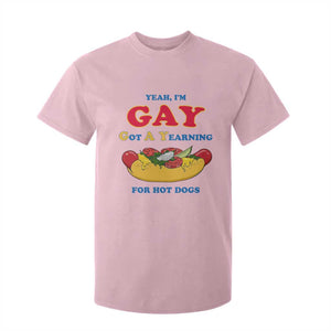 Yeah I’m GAY Got A Yearning For Hot Dogs T Shirt For Kid Funny Foodie Humor Retro Graphic TS02 Light Pink Print Your Wear