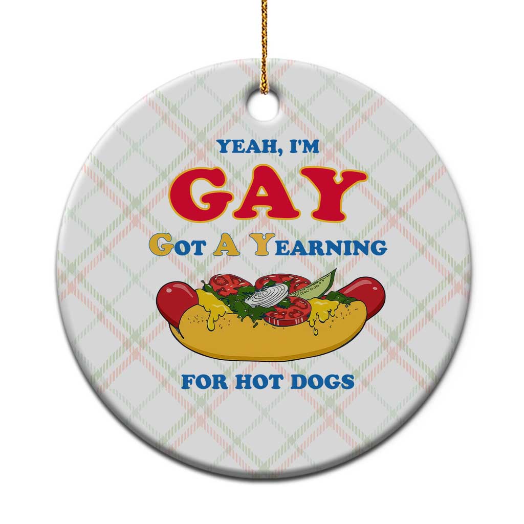 Yeah I’m GAY Got A Yearning For Hot Dogs Ceramic Ornament Funny Foodie Humor Retro Graphic TS02 1pc Christmas Plaid Print Your Wear