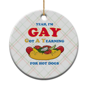 Yeah I’m GAY Got A Yearning For Hot Dogs Ceramic Ornament Funny Foodie Humor Retro Graphic TS02 1pc Christmas Plaid Print Your Wear