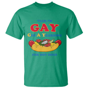 Yeah I’m GAY Got A Yearning For Hot Dogs T Shirt Funny Foodie Humor Retro Graphic TS02 Irish Green Print Your Wear