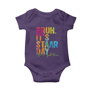 Bruh It's STAAR Day You Got This Baby Onesie Funny Texas Teacher Student Motivation Tie Dye Effect Printing TS02 Purple Print Your Wear