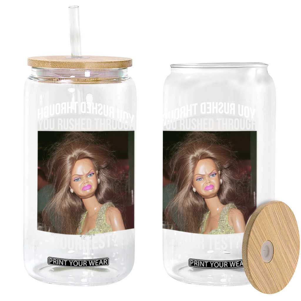 Funny Disheveled Doll Meme Testing Day Glass Can You Rushed Through Your Test Teacher Reaction Humor TS02 Print Your Wear