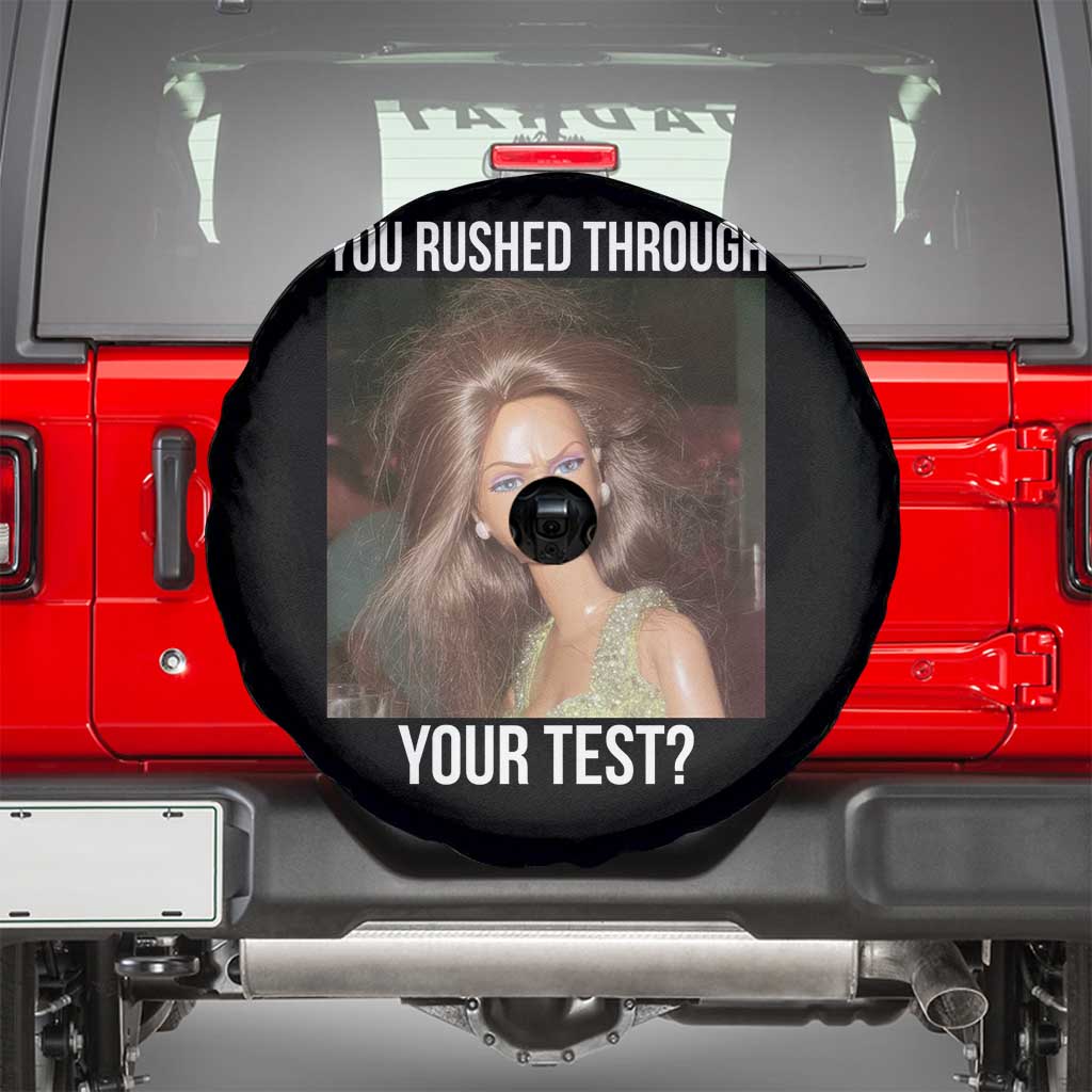 Funny Disheveled Doll Meme Testing Day Spare Tire Cover You Rushed Through Your Test Teacher Reaction Humor TS02 Black Print Your Wear