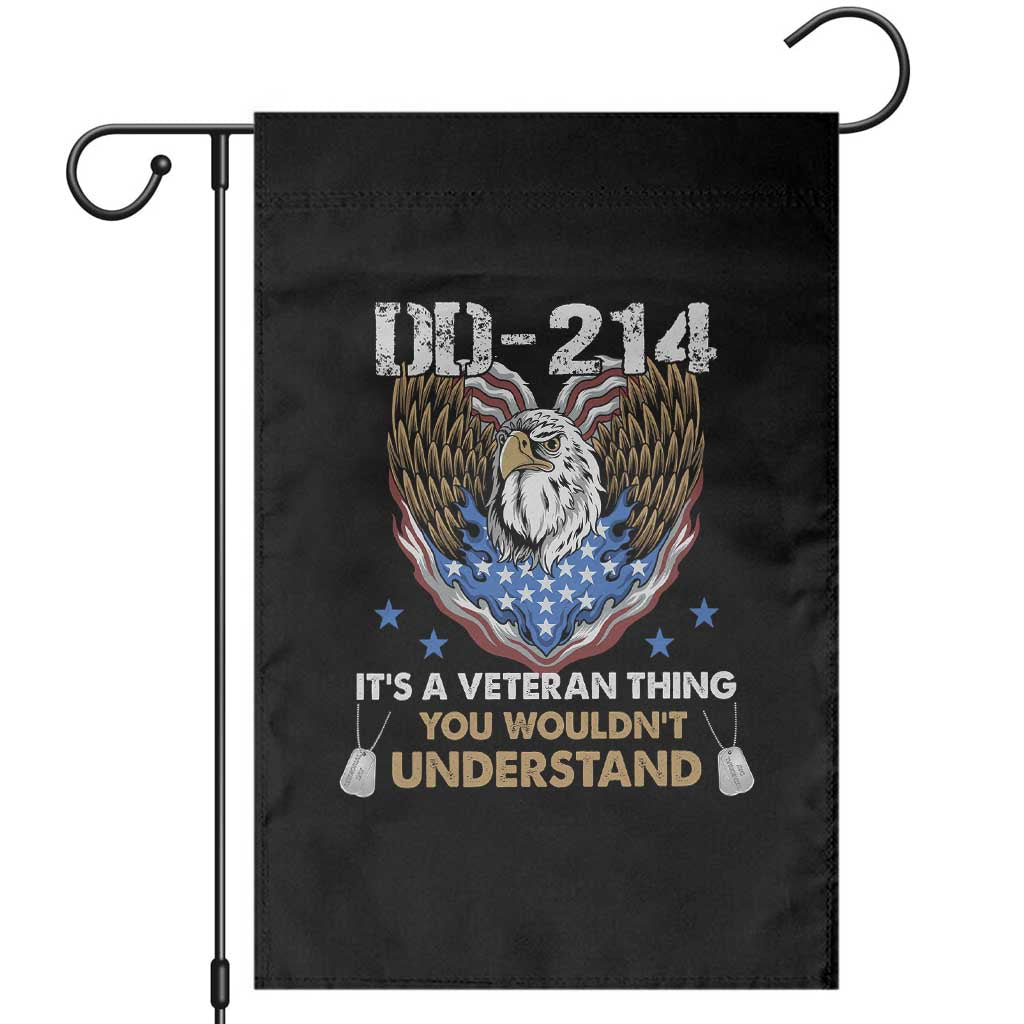 DD-214 Its A Veteran Thing You Wouldnt Understand Garden Flag Patriotic American Eagle Military Pride Graphic TS02 Black Print Your Wear