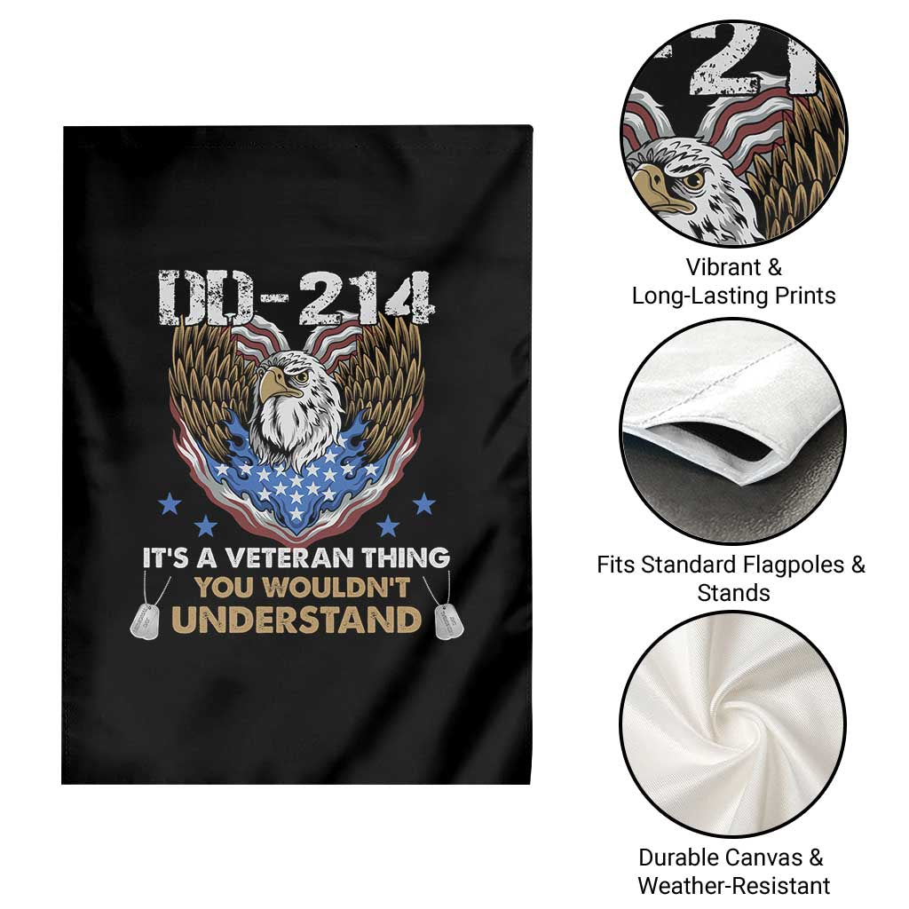 DD-214 Its A Veteran Thing You Wouldnt Understand Garden Flag Patriotic American Eagle Military Pride Graphic TS02 Print Your Wear