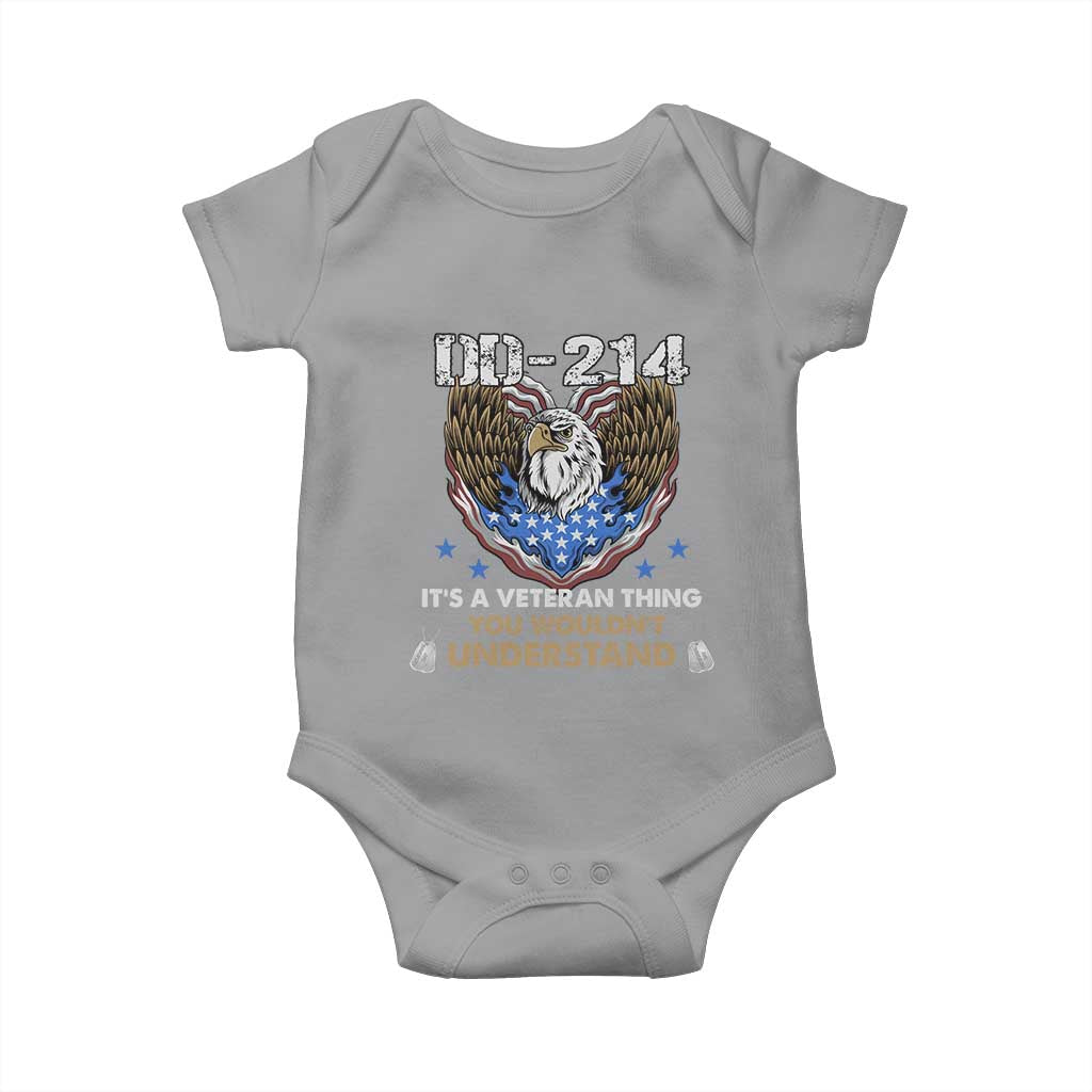 DD-214 Its A Veteran Thing You Wouldnt Understand Baby Onesie Patriotic American Eagle Military Pride Graphic TS02 Sport Gray Print Your Wear