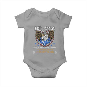 DD-214 Its A Veteran Thing You Wouldnt Understand Baby Onesie Patriotic American Eagle Military Pride Graphic TS02 Sport Gray Print Your Wear