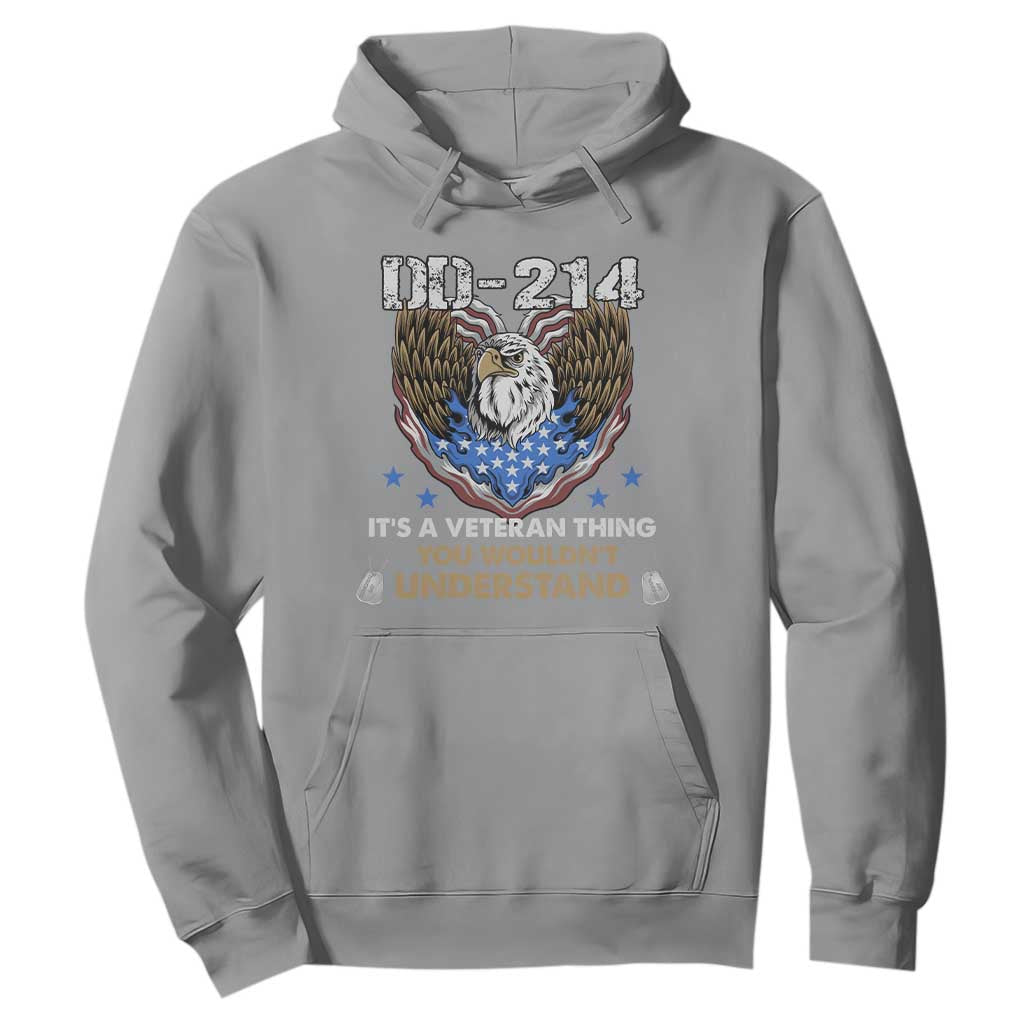 DD-214 Its A Veteran Thing You Wouldnt Understand Hoodie Patriotic American Eagle Military Pride Graphic TS02 Sport Gray Print Your Wear