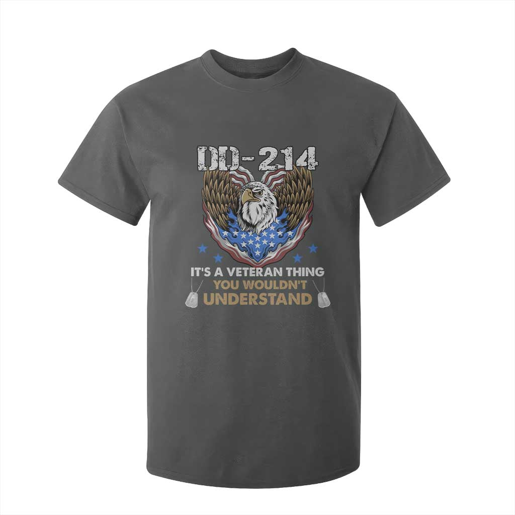 DD-214 Its A Veteran Thing You Wouldnt Understand T Shirt For Kid Patriotic American Eagle Military Pride Graphic TS02 Dark Heather Print Your Wear
