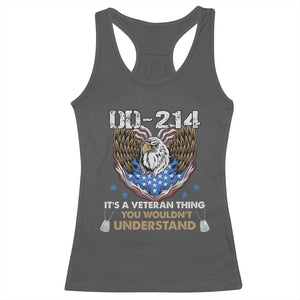 DD-214 Its A Veteran Thing You Wouldnt Understand Racerback Tank Top Patriotic American Eagle Military Pride Graphic TS02 Dark Heather Print Your Wear