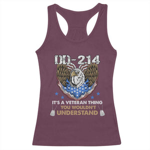 DD-214 Its A Veteran Thing You Wouldnt Understand Racerback Tank Top Patriotic American Eagle Military Pride Graphic TS02 Maroon Print Your Wear