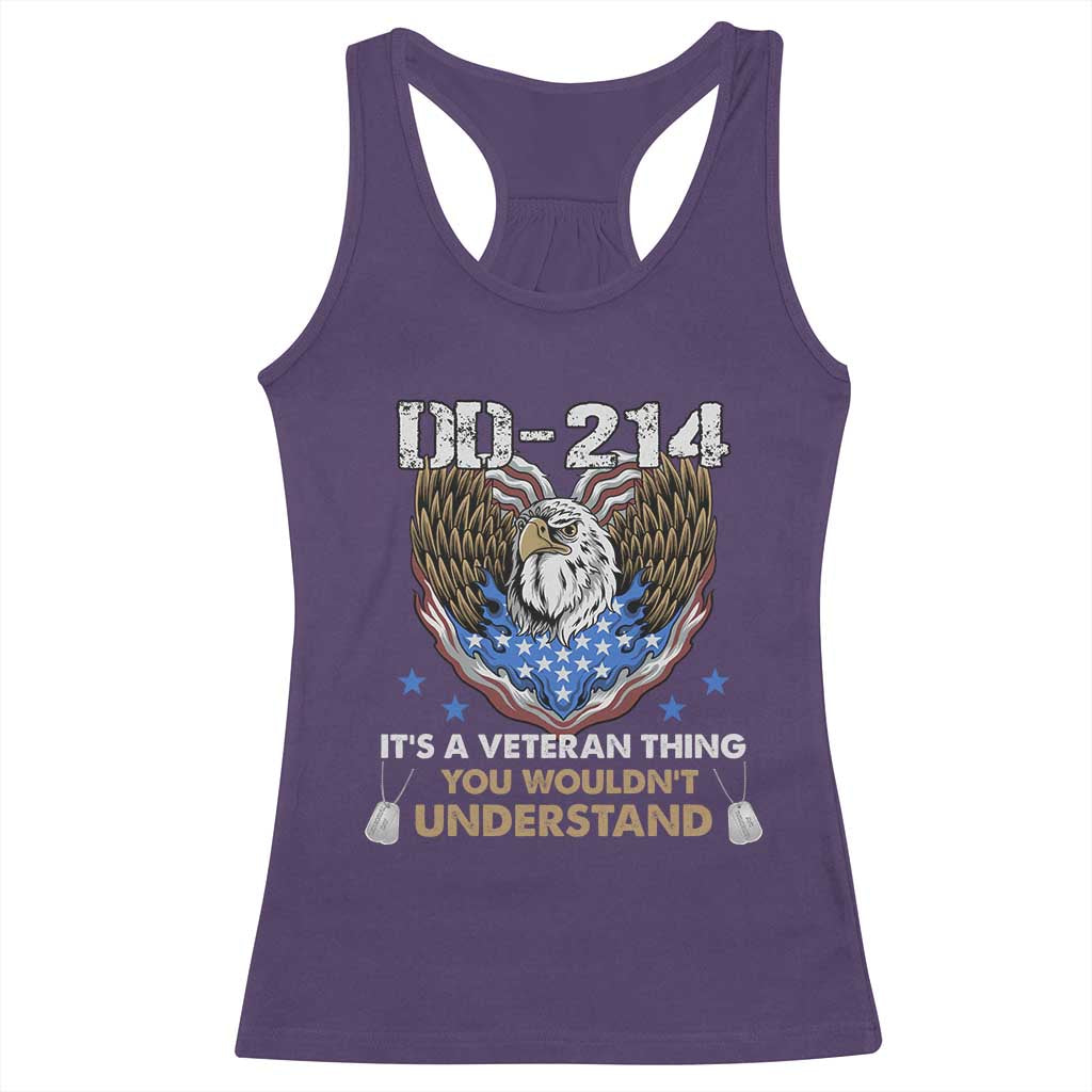 DD-214 Its A Veteran Thing You Wouldnt Understand Racerback Tank Top Patriotic American Eagle Military Pride Graphic TS02 Purple Print Your Wear