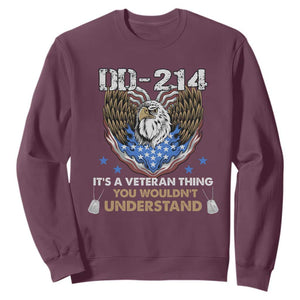 DD-214 Its A Veteran Thing You Wouldnt Understand Sweatshirt Patriotic American Eagle Military Pride Graphic TS02 Maroon Print Your Wear