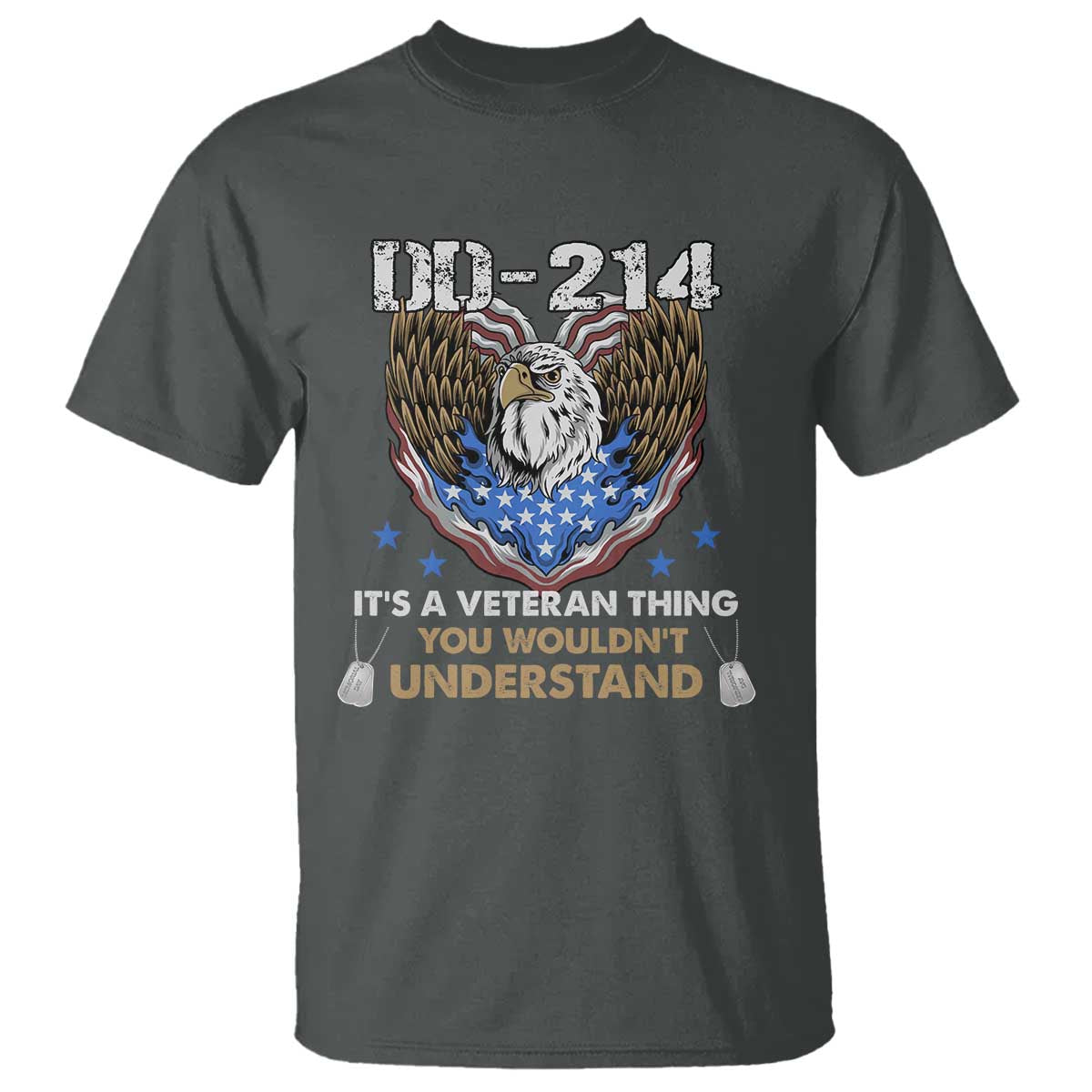 DD-214 Its A Veteran Thing You Wouldnt Understand T Shirt Patriotic American Eagle Military Pride Graphic TS02 Dark Heather Print Your Wear