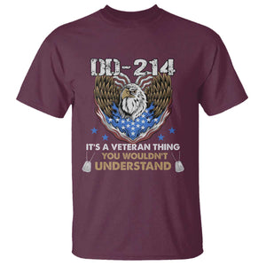DD-214 Its A Veteran Thing You Wouldnt Understand T Shirt Patriotic American Eagle Military Pride Graphic TS02 Maroon Print Your Wear