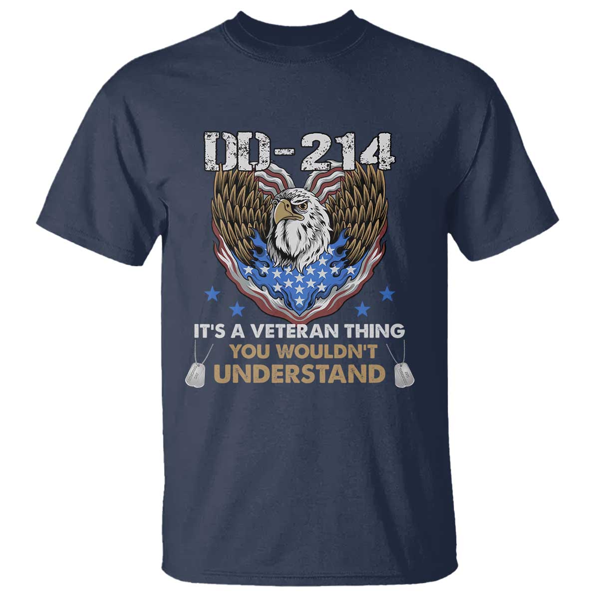 DD-214 Its A Veteran Thing You Wouldnt Understand T Shirt Patriotic American Eagle Military Pride Graphic TS02 Navy Print Your Wear