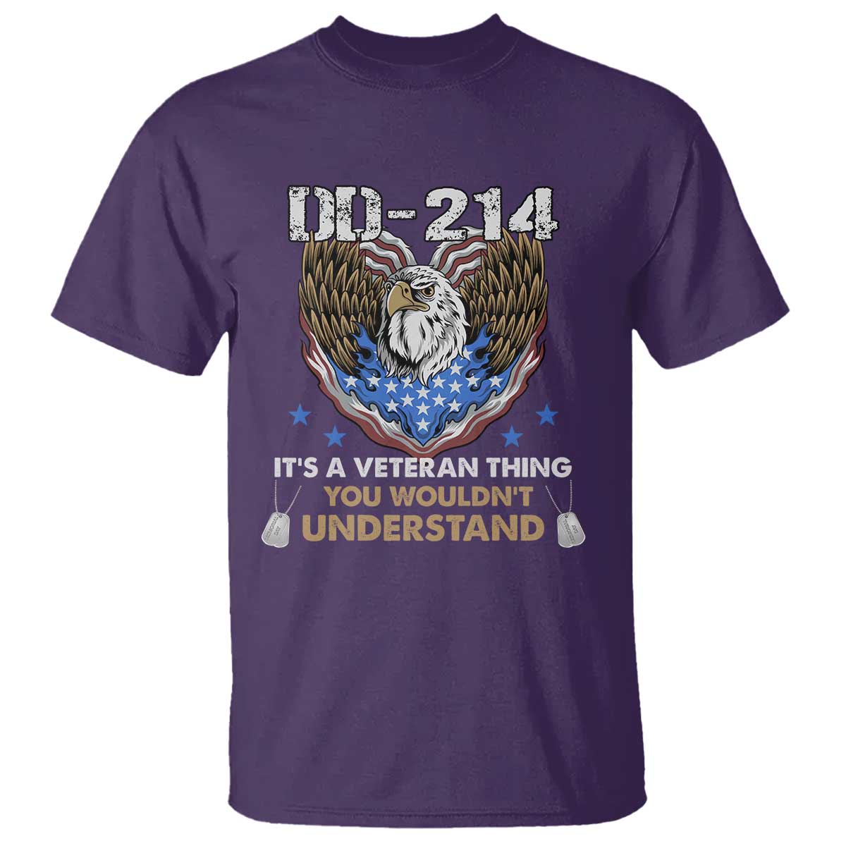 DD-214 Its A Veteran Thing You Wouldnt Understand T Shirt Patriotic American Eagle Military Pride Graphic TS02 Purple Print Your Wear