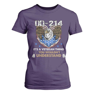 DD-214 Its A Veteran Thing You Wouldnt Understand T Shirt For Women Patriotic American Eagle Military Pride Graphic TS02 Purple Print Your Wear