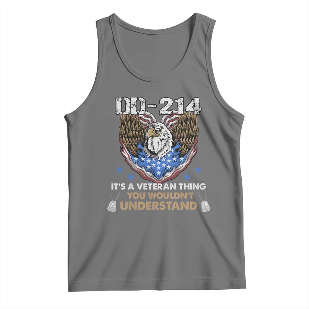 DD-214 Its A Veteran Thing You Wouldnt Understand Tank Top Patriotic American Eagle Military Pride Graphic TS02 Black Heather Print Your Wear