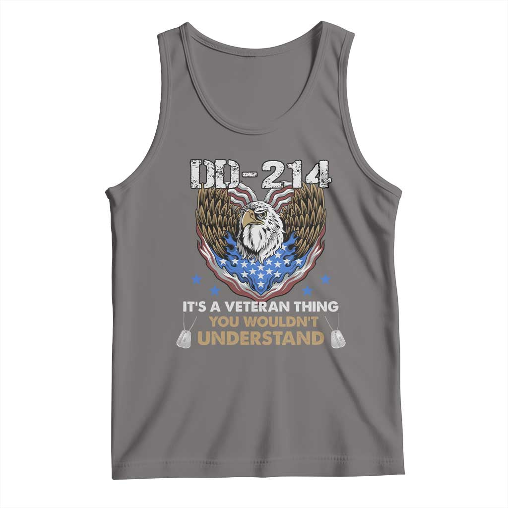 DD-214 Its A Veteran Thing You Wouldnt Understand Tank Top Patriotic American Eagle Military Pride Graphic TS02 Deep Heather Print Your Wear