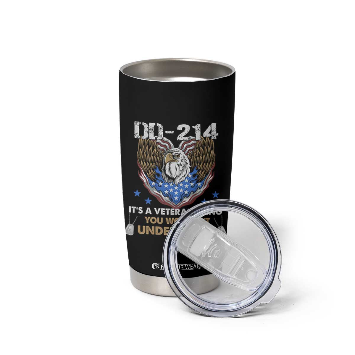 DD-214 Its A Veteran Thing You Wouldnt Understand Tumbler Cup Patriotic American Eagle Military Pride Graphic TS02 Print Your Wear