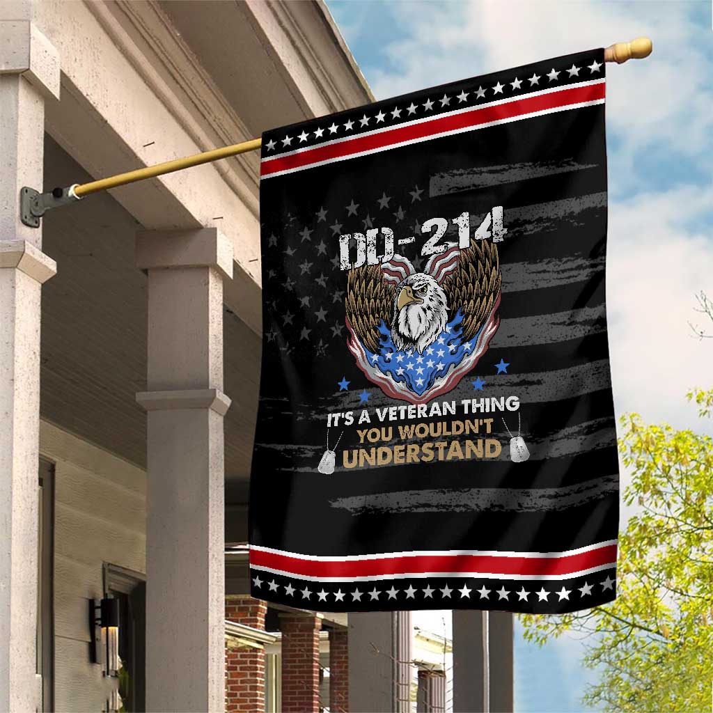 DD-214 Its A Veteran Thing You Wouldnt Understand Patriotic Garden Flag American Eagle Military Pride Graphic