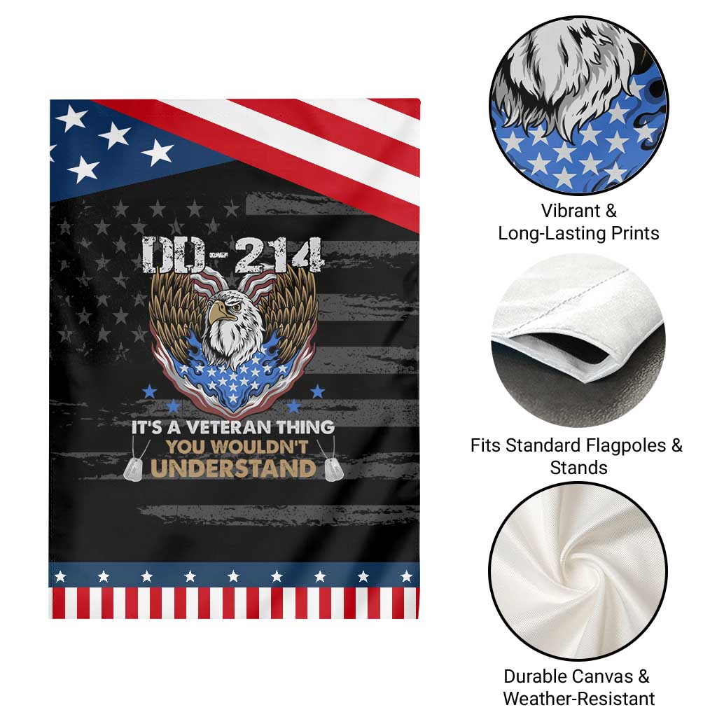 DD-214 Its A Veteran Thing You Wouldnt Understand Patriotic Garden Flag American Eagle Military Pride Graphic