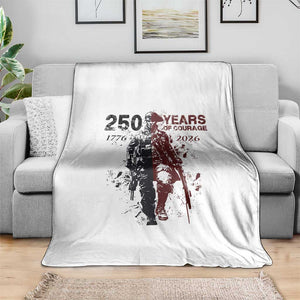 250 Years of Courage Commemorative Patriotic Soldier Throw Blanket American Revolution to Modern Military 1776 to 2026 Semiquincentennial TS02 Print Your Wear