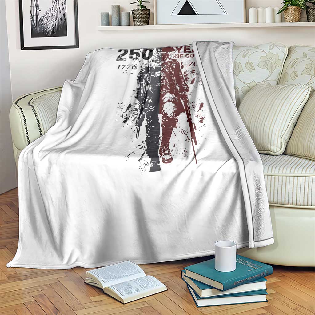 250 Years of Courage Commemorative Patriotic Soldier Throw Blanket American Revolution to Modern Military 1776 to 2026 Semiquincentennial TS02 Print Your Wear