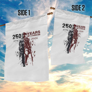 250 Years of Courage Commemorative Patriotic Soldier Garden Flag American Revolution to Modern Military 1776 to 2026 Semiquincentennial TS02 Print Your Wear