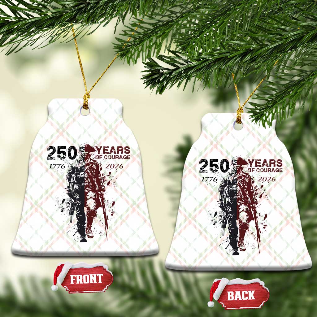 250 Years of Courage Commemorative Patriotic Soldier Ceramic Ornament American Revolution to Modern Military 1776 to 2026 Semiquincentennial TS02 Print Your Wear