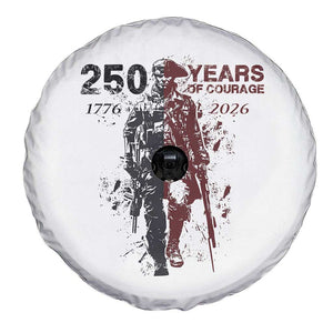 250 Years of Courage Commemorative Patriotic Soldier Spare Tire Cover American Revolution to Modern Military 1776 to 2026 Semiquincentennial TS02 Print Your Wear