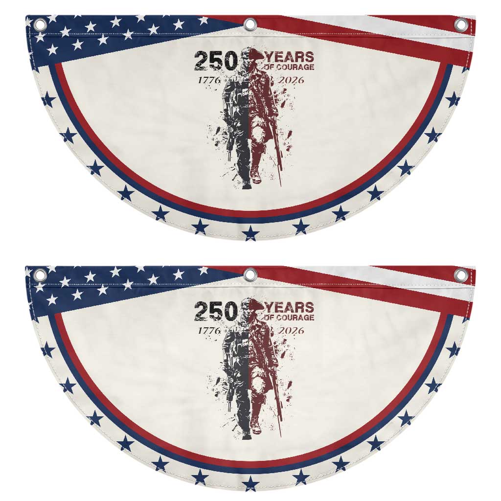 250 Years of Courage Commemorative Soldier Patriotic Fan Flag American Revolution to Modern Military 1776 to 2026 Semiquincentennial