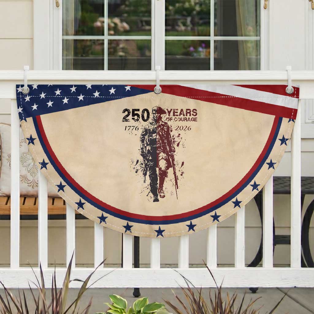 250 Years of Courage Commemorative Soldier Patriotic Fan Flag American Revolution to Modern Military 1776 to 2026 Semiquincentennial