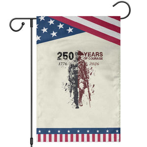 250 Years of Courage Commemorative Soldier Patriotic Garden Flag American Revolution to Modern Military 1776 to 2026 Semiquincentennial