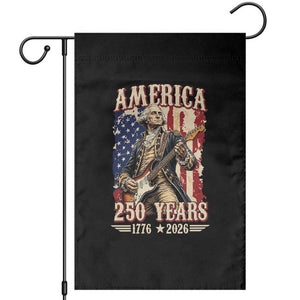 America 250 Years George Washington Rock Star Garden Flag Funny Electric Guitar Player Vintage American Flag 1776 to 2026 Semiquincentennial TS02 Black Print Your Wear
