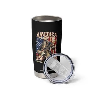 America 250 Years George Washington Rock Star Tumbler Cup Funny Electric Guitar Player Vintage American Flag 1776 to 2026 Semiquincentennial TS02 Print Your Wear