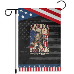 America 250 Years George Washington Rock Star Patriotic Garden Flag Funny Electric Guitar Player Vintage American Flag 1776 to 2026 Semiquincentennial