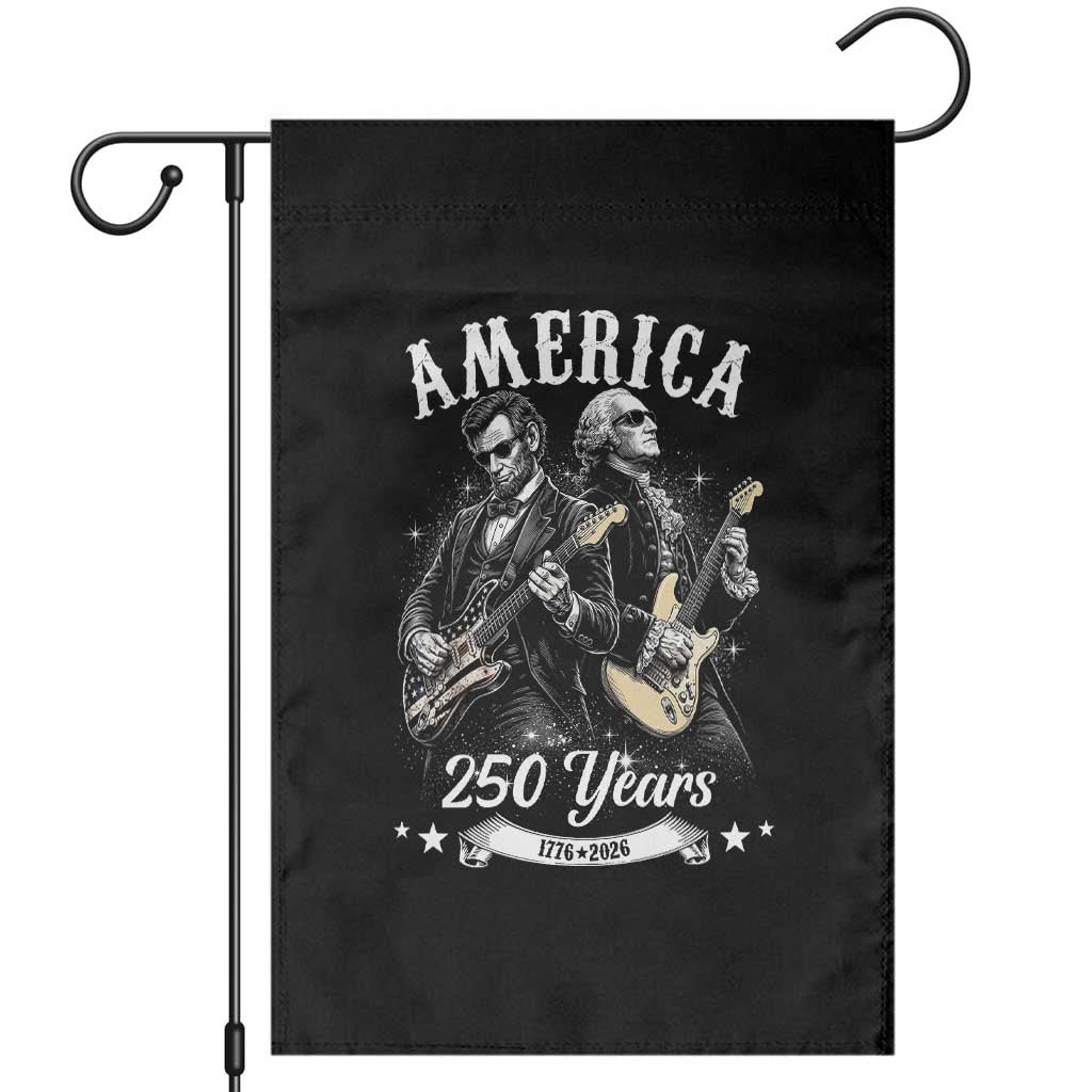 America 250 Years Abraham Lincoln and George Washington Rock Concert Garden Flag Presidents Jamming Electric Guitars 1776 to 2026 Semiquincentennial TS02 Black Print Your Wear