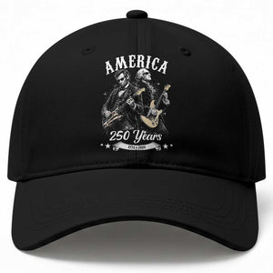 America 250 Years Abraham Lincoln and George Washington Rock Concert Baseball Cap Presidents Jamming Electric Guitars 1776 to 2026 Semiquincentennial TS02 Print Your Wear