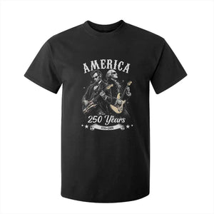America 250 Years Abraham Lincoln and George Washington Rock Concert T Shirt For Kid Presidents Jamming Electric Guitars 1776 to 2026 Semiquincentennial TS02 Black Print Your Wear