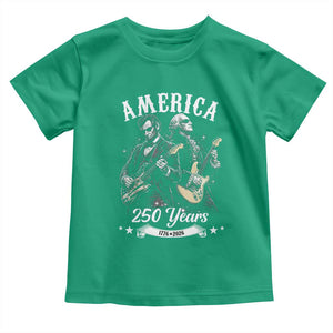 America 250 Years Abraham Lincoln and George Washington Rock Concert Toddler T Shirt Presidents Jamming Electric Guitars 1776 to 2026 Semiquincentennial TS02 Irish Green Print Your Wear