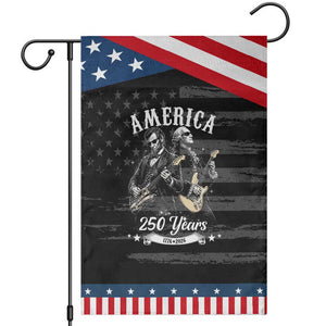 America 250 Years Abraham Lincoln and George Washington Rock Concert Patriotic Garden Flag Presidents Jamming Electric Guitars 1776 to 2026 Semiquincentennial