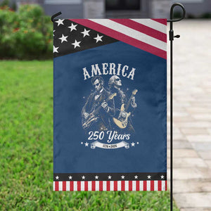 America 250 Years Abraham Lincoln and George Washington Rock Concert Patriotic Garden Flag Presidents Jamming Electric Guitars 1776 to 2026 Semiquincentennial