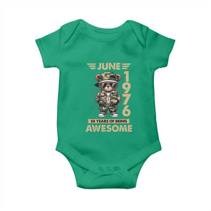 Cool Teddy Bear June 1976 50th Birthday Baby Onesie 50 Years Of Being Awesome Retro Streetwear Gift
