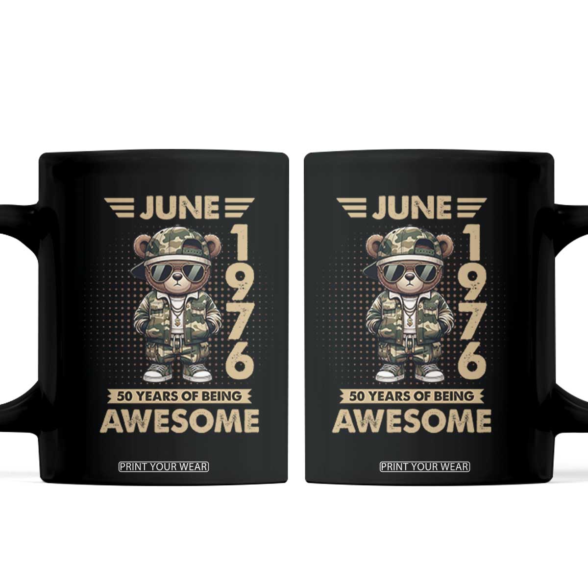 Cool Teddy Bear June 1976 50th Birthday Coffee Mug 50 Years Of Being Awesome Retro Streetwear Gift