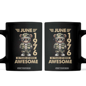 Cool Teddy Bear June 1976 50th Birthday Coffee Mug 50 Years Of Being Awesome Retro Streetwear Gift