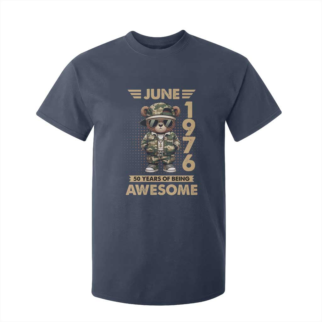 Cool Teddy Bear June 1976 50th Birthday T Shirt For Kid 50 Years Of Being Awesome Retro Streetwear Gift