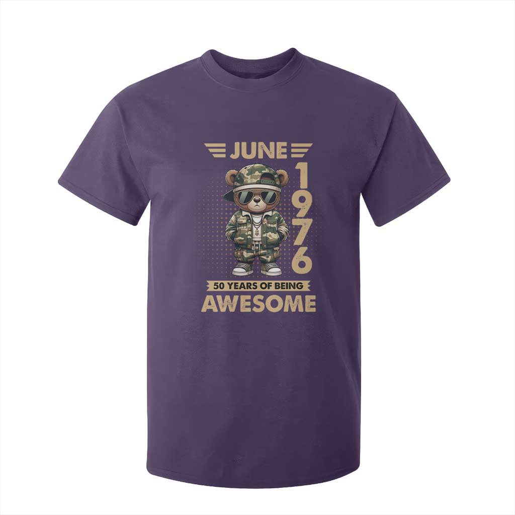 Cool Teddy Bear June 1976 50th Birthday T Shirt For Kid 50 Years Of Being Awesome Retro Streetwear Gift