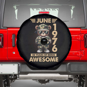 Cool Teddy Bear June 1976 50th Birthday Spare Tire Cover 50 Years Of Being Awesome Retro Streetwear Gift